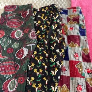 Set of Christmas Lularoe Tall & Curvy Leggings